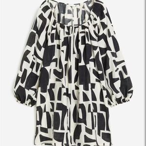 H&M Abstract Black and White Dress